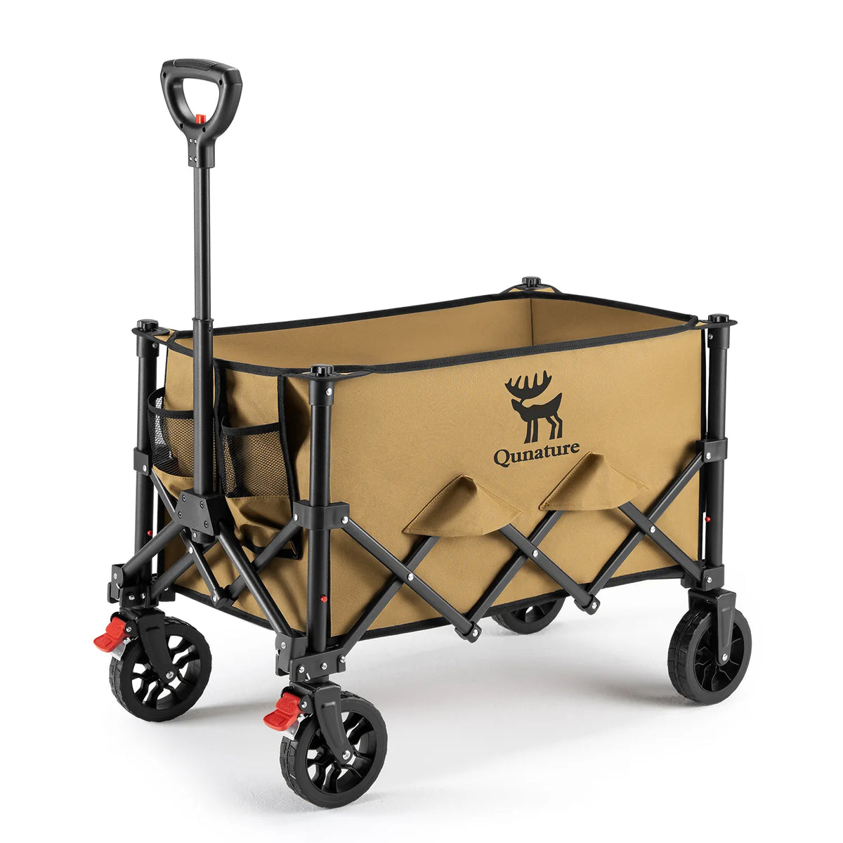 220 lb Foldable Utility Wagon with 360° Swivel Wheels