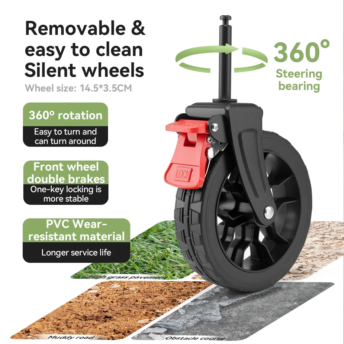 220 lb Foldable Utility Wagon with 360° Swivel Wheels