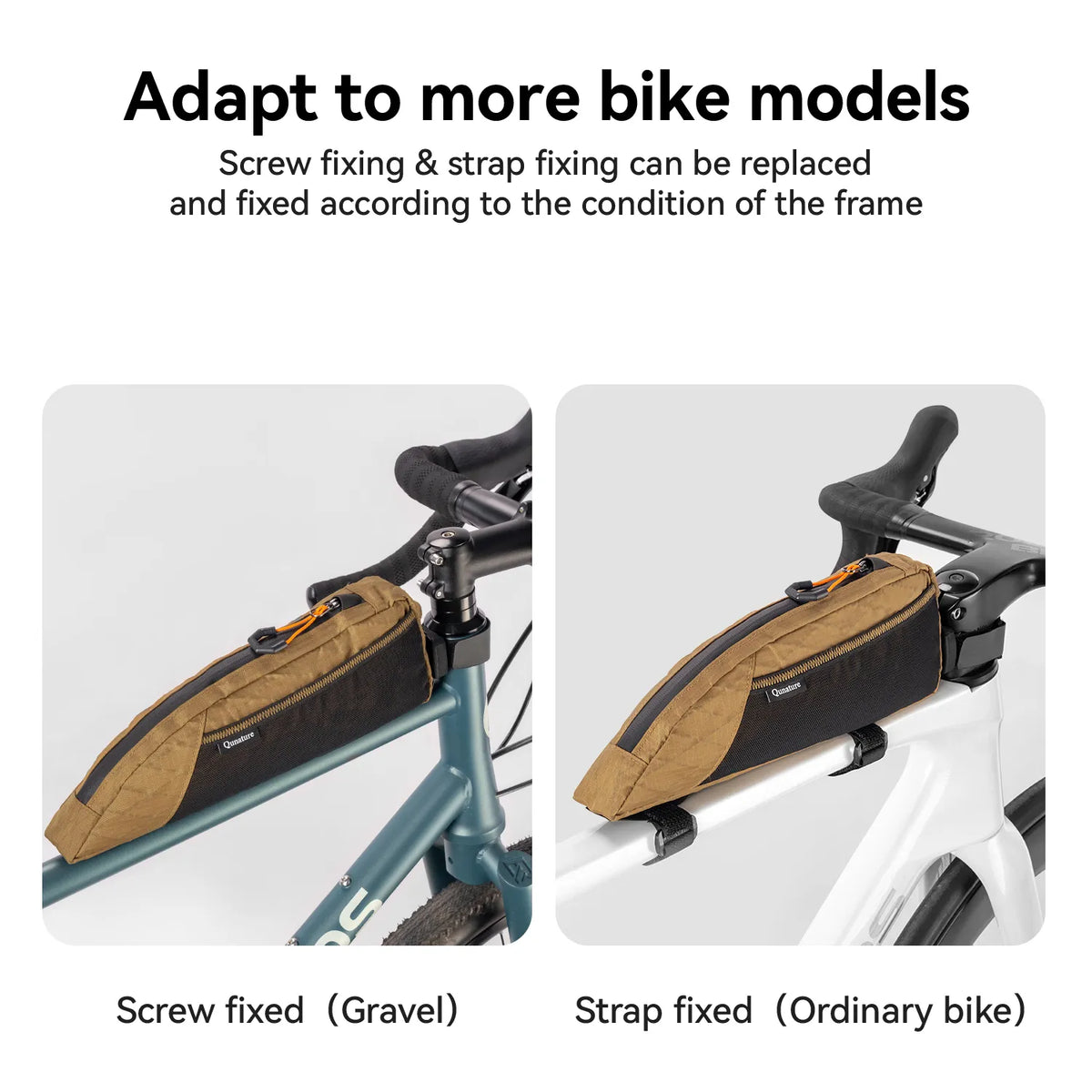 Water-repellent Top Tube Bag for Bikepacking 1L/1.75L