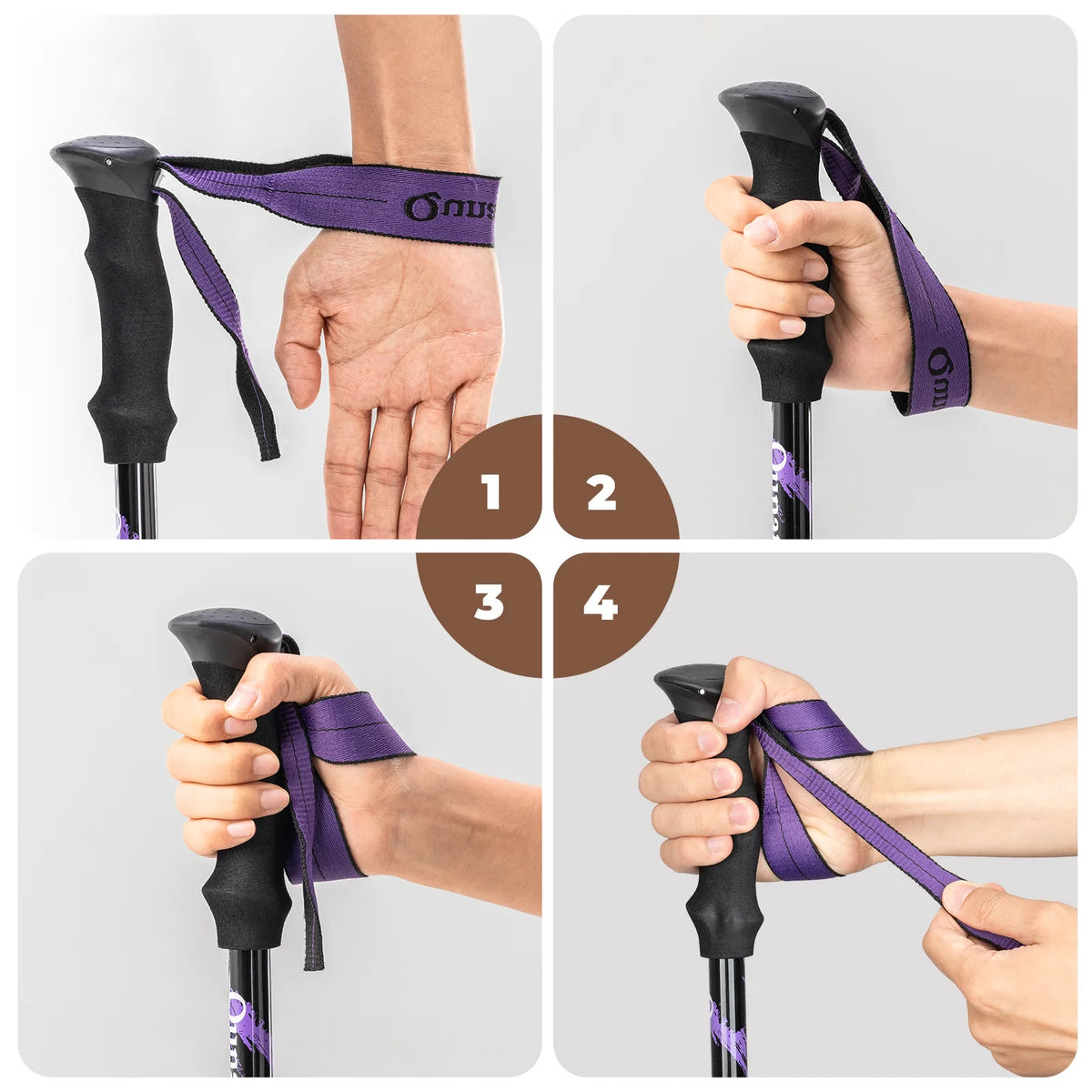 Foldable Lightweight Aluminum Trekking Pole with Adjustable Height and Grip