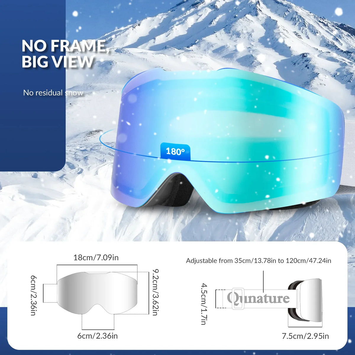 Frameless Anti-fog Ski Goggles with UV400 Protection for Men & Women