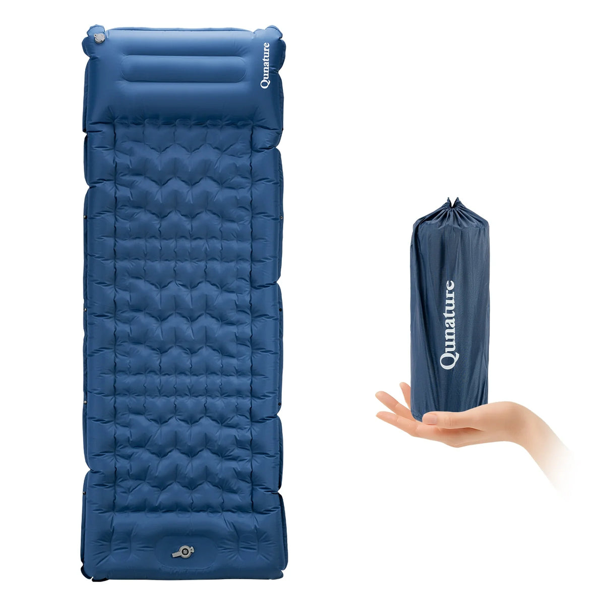 Ultra-Light Inflatable Sleeping Pad with Built-in Pillow