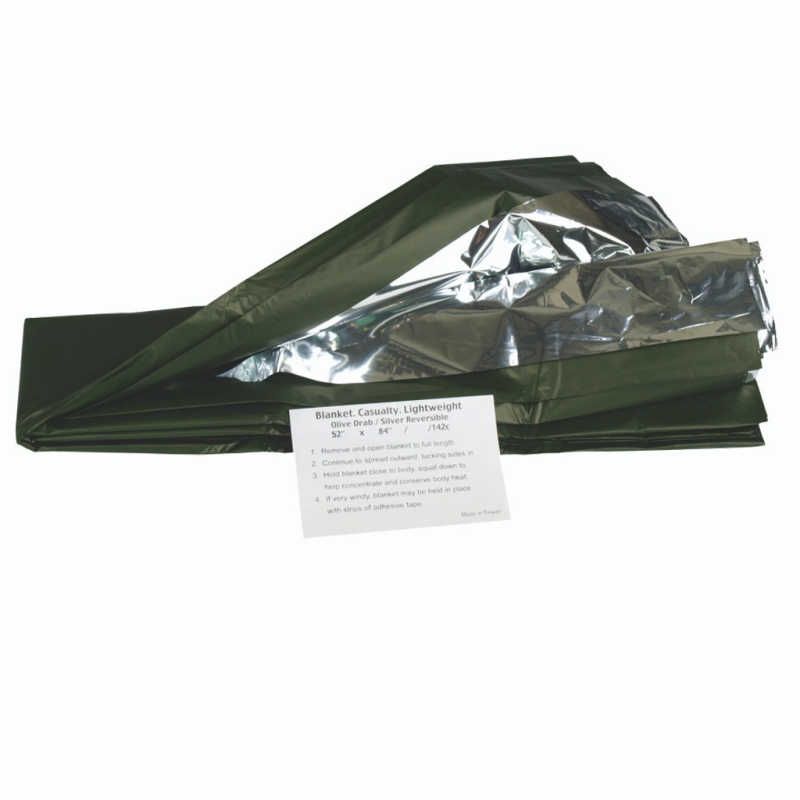 Mil-Tec Survival Blanket in OD Green and Silver