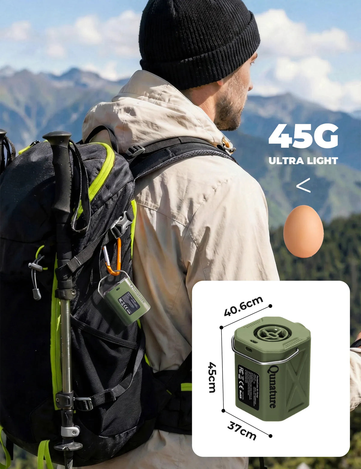 4.2 kPa Mini Air Pump with 800 mAh Battery & LED