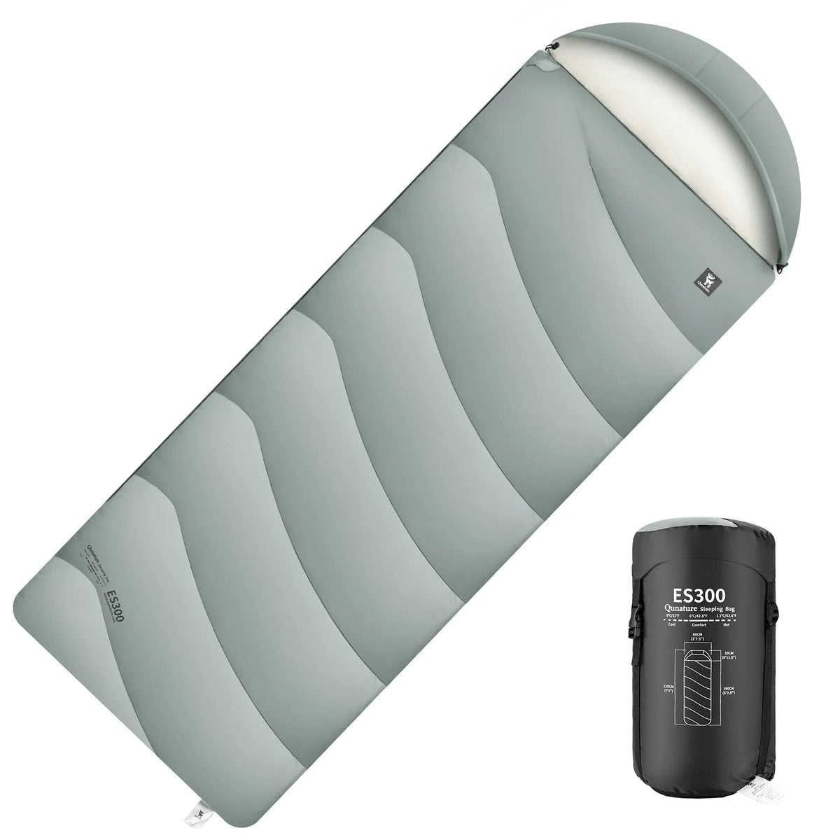 Cotton Backpacking Sleeping Bag with Compression Sack