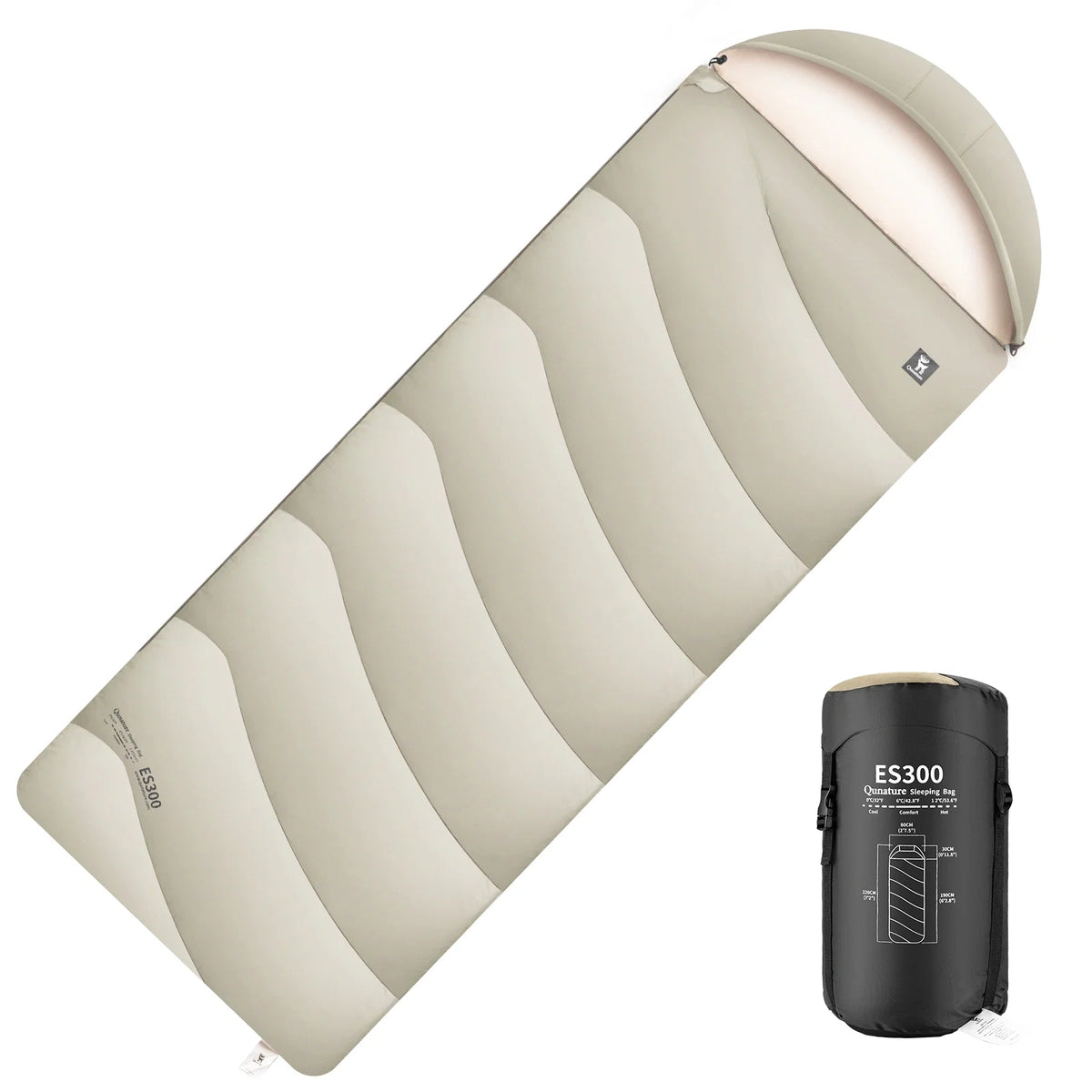 Cotton Backpacking Sleeping Bag with Compression Sack
