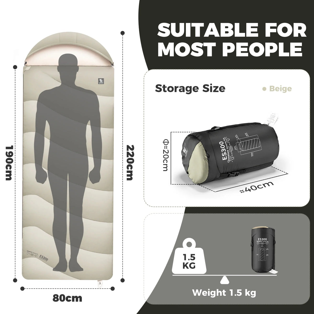 Cotton Backpacking Sleeping Bag with Compression Sack