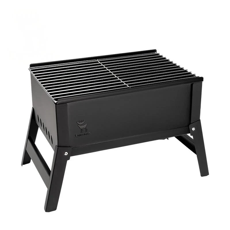 Foldable BBQ Grill with Chrome-Plated Grate and Ventilation