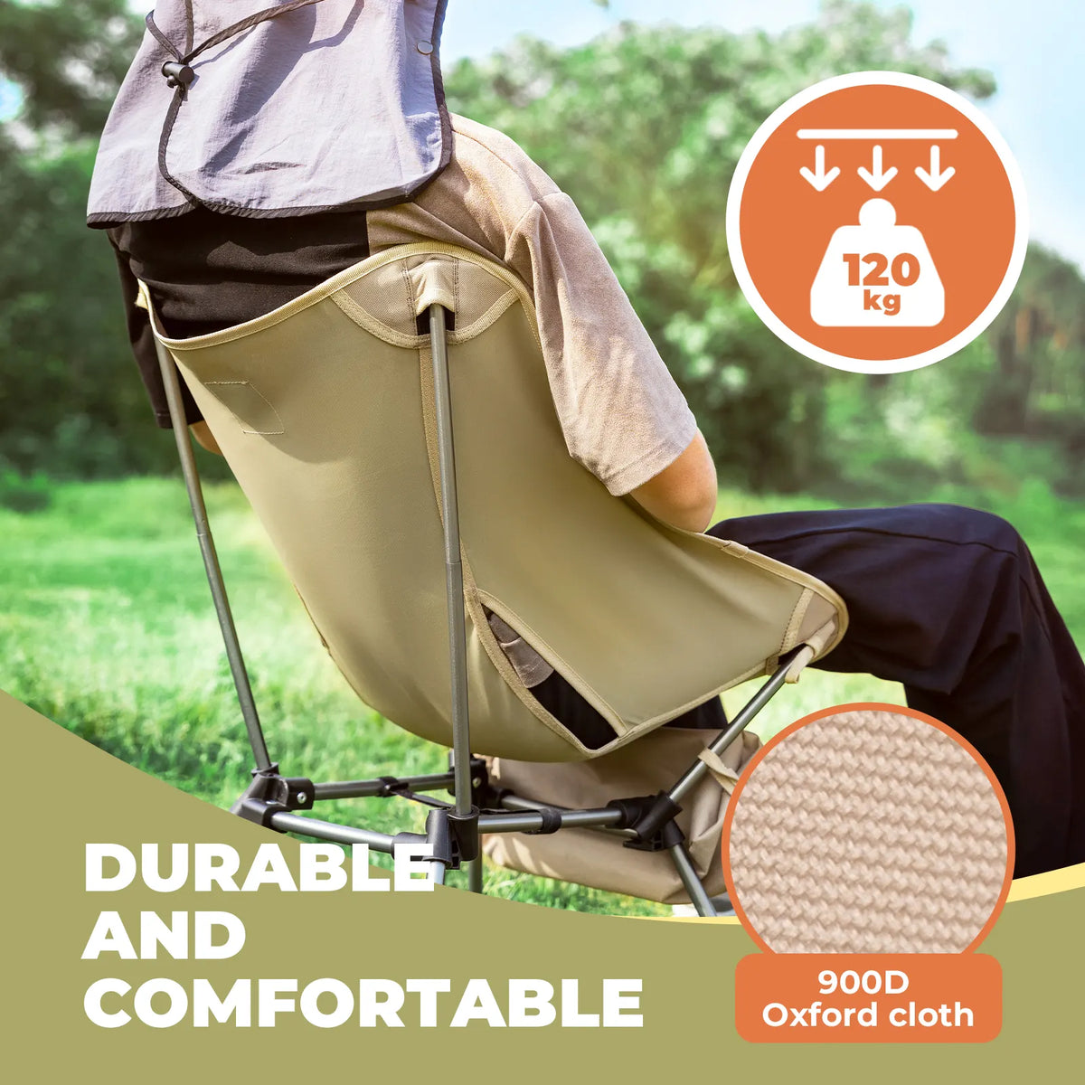 260 lb Folding Aluminum Camping Chair