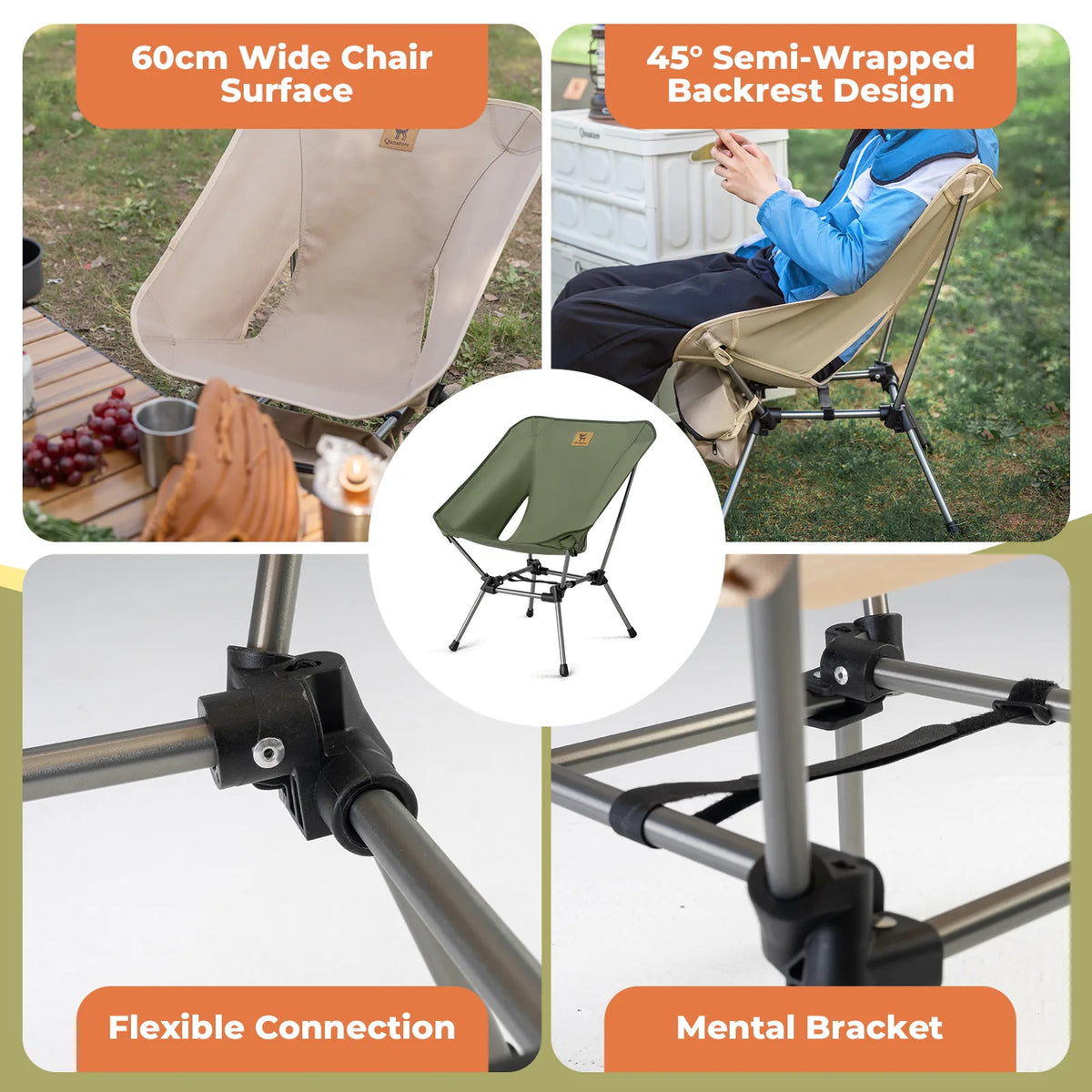 260 lb Folding Aluminum Camping Chair