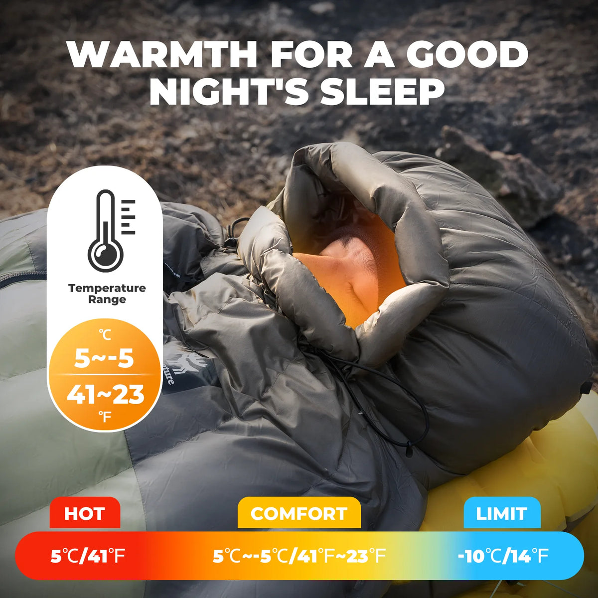 650 Fill Power Mummy Sleeping Bag - 23°F