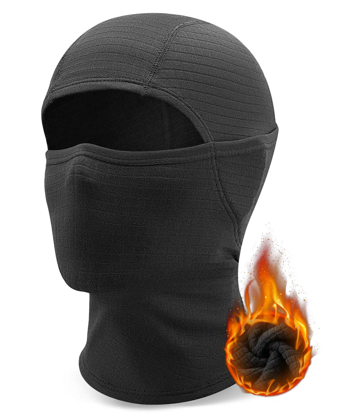 Waffle Grid Hooded Mask with Full-Face Cold Protection