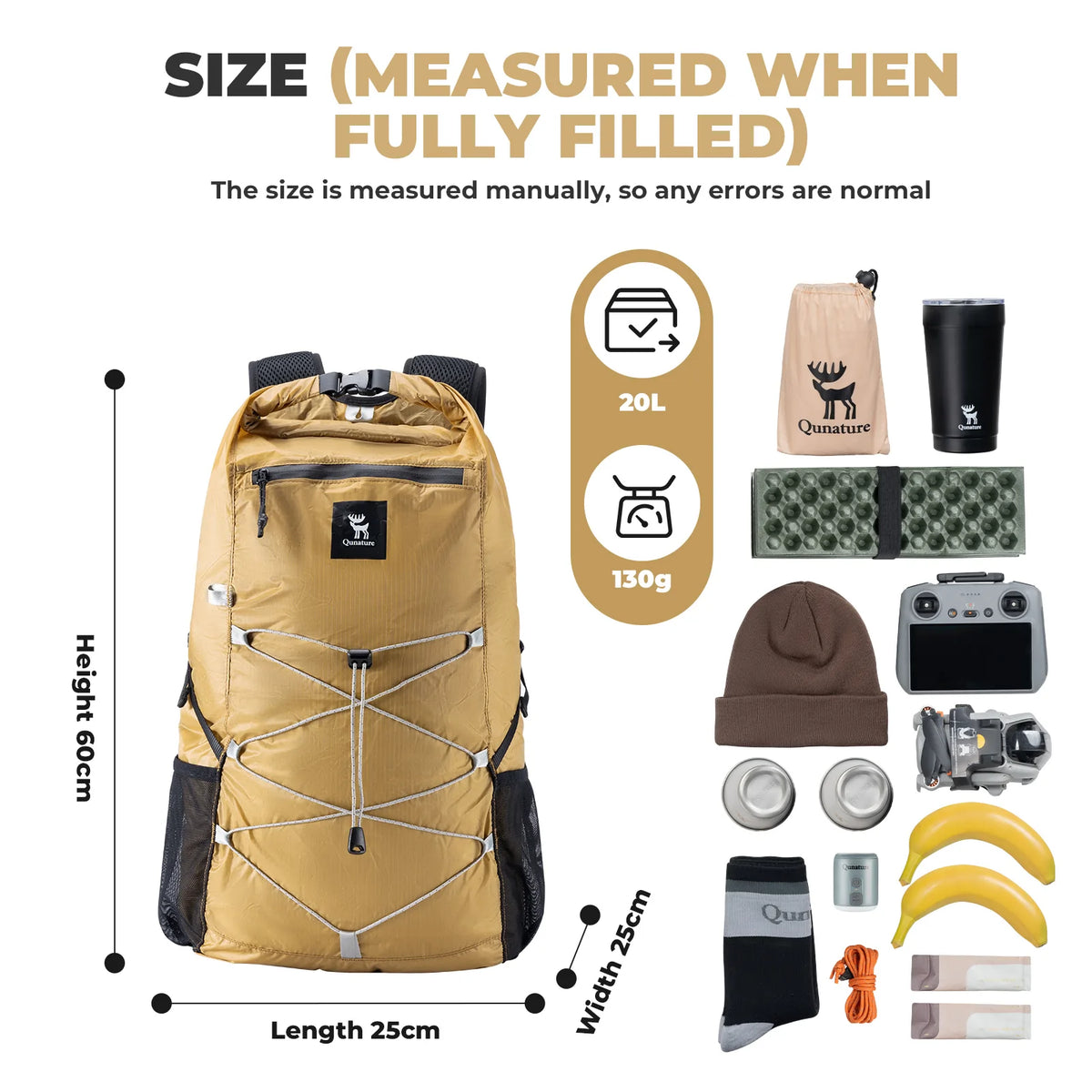 20L Waterproof Foldable Hiking Backpack