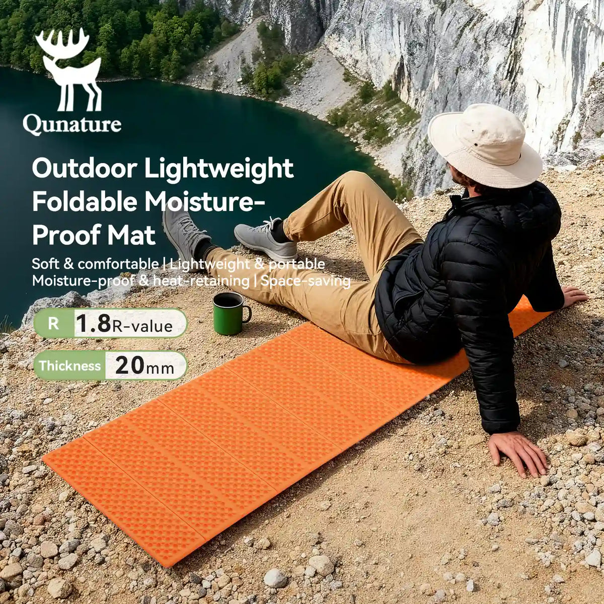 Ultralight Folding Sleeping Pad - R-Value 1.8