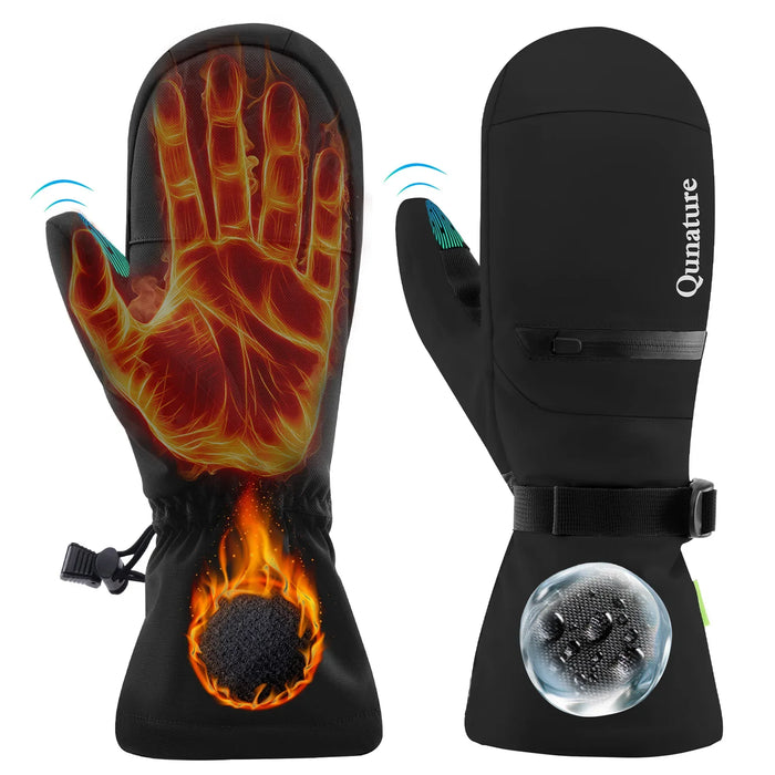 Windproof Waterproof Thermal Ski Gloves with Double-Layer Insulation
